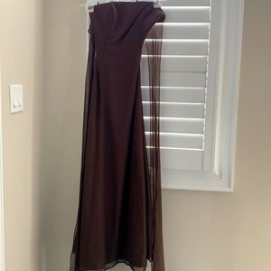 Strapless brown dress